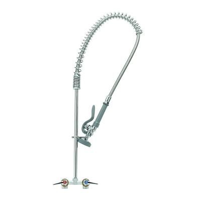T&S B-0163 33"H Wall Mount Pre Rinse Faucet - 1 3/20 GPM, Base with Nozzle, Stainless Steel