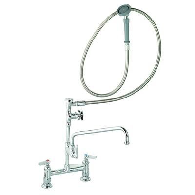T&S B-0177 16 1/4"H Deck Mount Pre Rinse Faucet - 1.15 GPM, Base with Nozzle, Stainless Steel