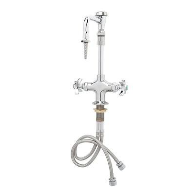 T&S BL-5700-09 Lab Mixing Faucet w/ Swing Nozzle, Serrated Tip, Stainless Steel