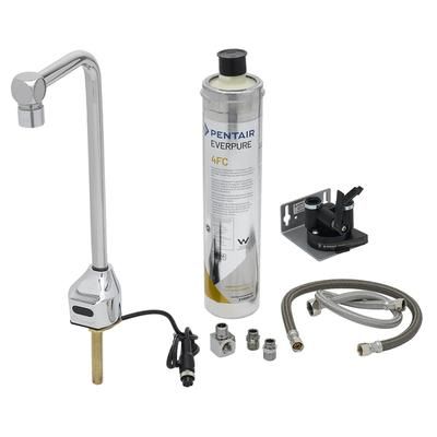 T&S EC-1210-12-WFK Deck Mount Hands Free Glass/Bottle Filler w/ 12" Nozzle & Water Filtration - 1.5 GPM, Chrome