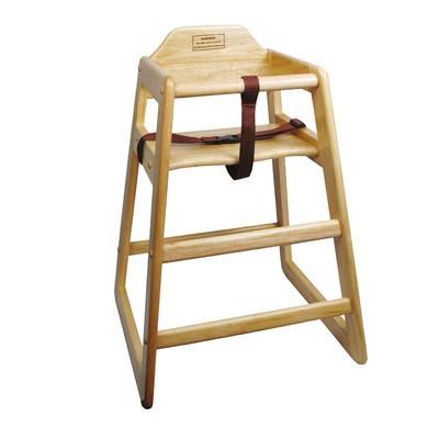 Winco CHH-101A 29 3/4" Stackable Wood High Chair w/ Waist Strap, Natural, Beige