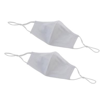 Winco MSK-2WML M/L Reusable Face Masks w/ Adjustable Clip - 7 1/4" x 5 1/2", Cotton, White