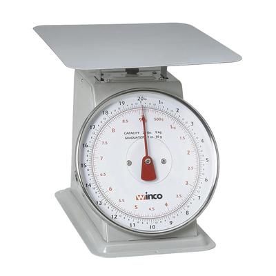 Winco 20 lb Receiving Scale - 8" Dial, Large Steel Platform, SCAL-820