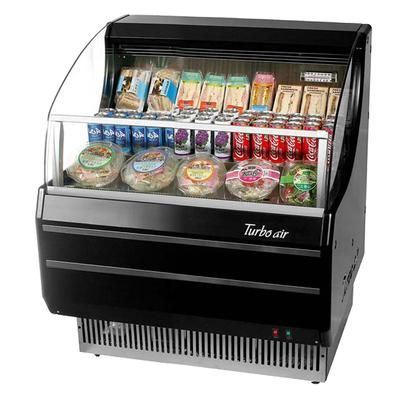 Turbo Air TOM-30SB-N 28" Horizontal Open Air Cooler w/ 3 Levels, 115v, Black