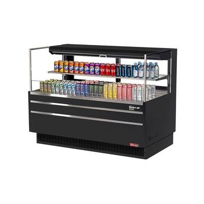 Turbo Air TOM-60L-UFD-B-2S-N 58 3/4" Horizontal Open Air Cooler w/ 2 Levels, 115v, 115 V, Black