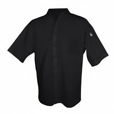 Chef Revival CS006BK-2X Poly Cotton Blend Cook Shirt, 2X, Pocket, Short Sleeve, Black