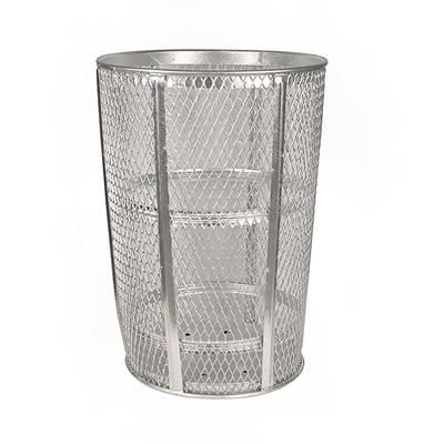 Witt EXP-52 48 Gallon Outdoor Trash Can w/ See Through Mesh, Galvanized Steel, Silver