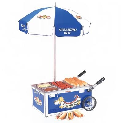 Nemco 6550-DW Mini Countertop Hot Dog Steamer Cart w/ Pan Configuration 1, 120v/1ph, Blue