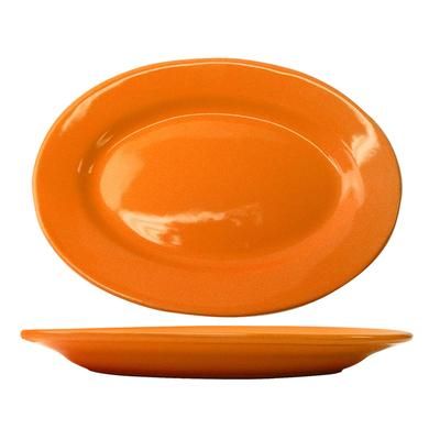 ITI CA-51-O 15 1/2" x 10 1/2" Oval Cancun Platter - Ceramic, Orange, 1 Dozen