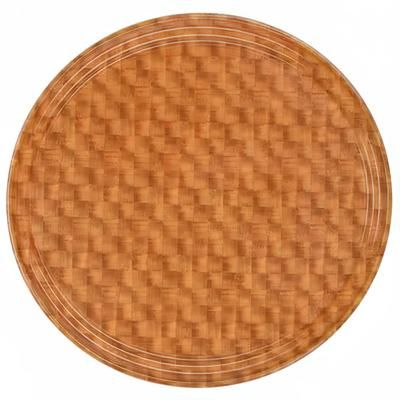 Cambro 1000302 10" Round Serving Camtray - Fiberglass, Light Basket Weave, Light Basketweave, Brown