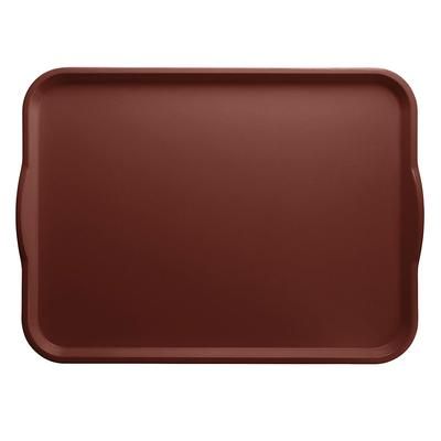 Cambro 1520H501 Rectangular Camtray w/ Handles - 15" x 20", Fiberglass, Real Rust, Brown