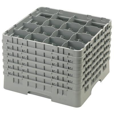 Cambro 16S1214151 Camrack Glass Rack w/ 16 Compartments - 16 Gray Extenders, Gray, 6 Extenders