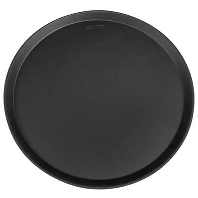 Cambro 1800CT110 18" Round Camtread Serving Tray - Fiberglass, Black Satin, Fiberglass & Rubber