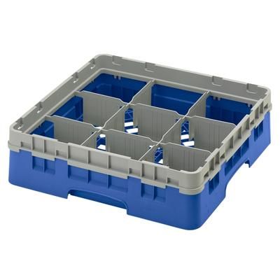 Cambro 20S638168 Camrack Glass Rack w/ 20 Compartments - 20 Gray Extenders, Blue, 3 Gray Extenders