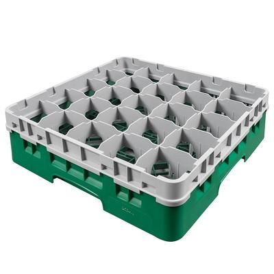 Cambro 25S418119 Camrack Glass Rack w/ 25 Compartments - 25 Gray Extender, Sherwood Green