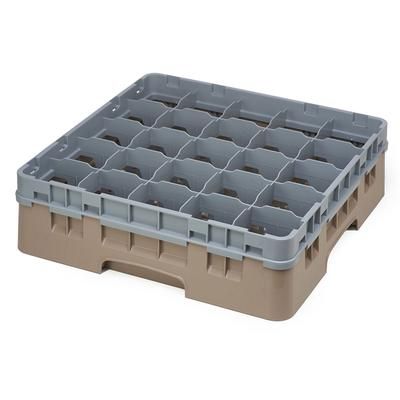 Cambro 25S418184 Camrack Glass Rack w/ 25 Compartments - 25 Gray Extender, Beige