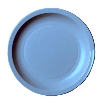 Cambro 55CWNR401 5 1/2" Round Plastic Plate, Slate Blue, Narrow Rim