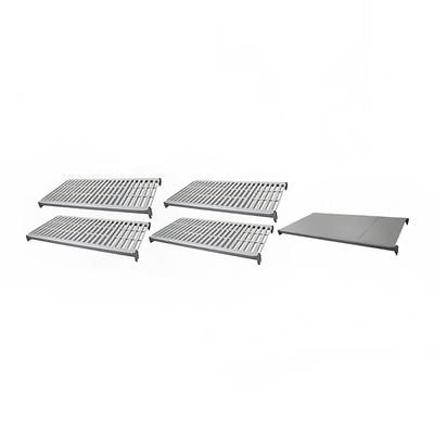 Cambro CBSK1836VS5580 Camshelving Basics Polymer Louvered/Solid Shelf Plate Kit - 18" x 36", Brushed Graphite