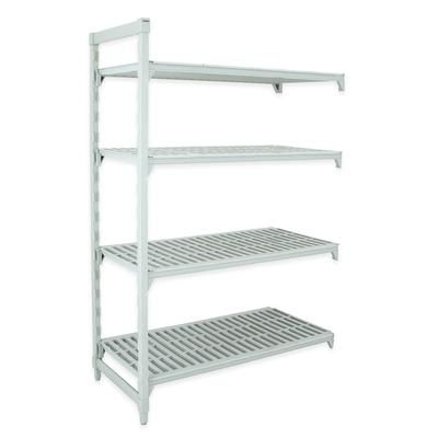 Cambro CPA244284V4PKG 42" NSF 4-Tier Polymer Shelf Kit - Camshelving Premium, 24"W, 84"H, 4 Vented Tiers, 42" x 24" x 84", Gray