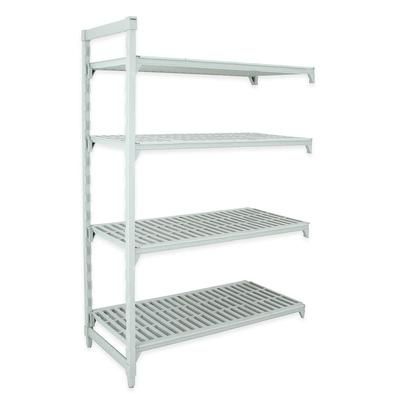 Cambro CPA244264V4480 42" NSF 4-Tier Polymer Shelf Kit - Camshelving Premium, 24"W, 64"H, 4 Vented Shelves, 42" x 24" x 64", Gray