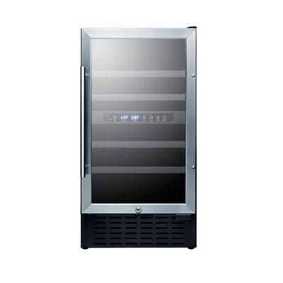 Summit SWC182Z 17 3/4" 1 Section Commercial Wine Cooler w/ 2 Zones - 28 Bottle Capacity, 115v, Black