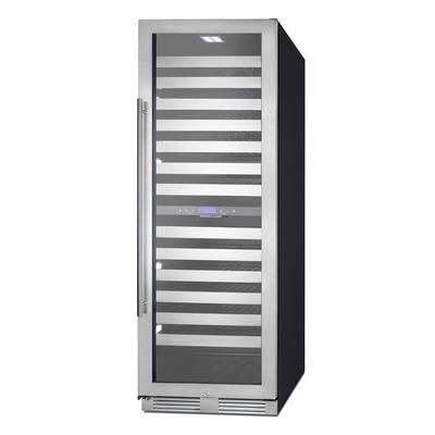 Summit SWCP2163 23 1/2" 1 Section Commercial Wine Cooler w/ 2 Zones - 163 Bottle Capacity, 115v, Silver