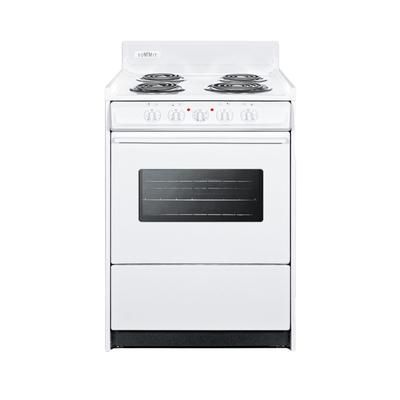 Summit WEM610W 24"W Electric Stove w/ 4 Burners - White, 220v/1ph