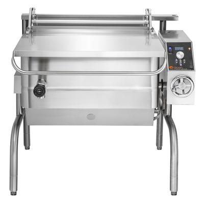 Groen BPM-40GSP LP 40 gal. Tilt Skillet - Open Leg Base, Polished Pan, Measurement Marks, Liquid Propane, Stainless Steel, Gas Type: LP