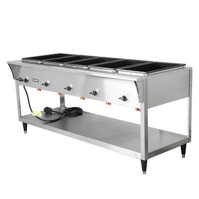 Vollrath 38219 76" Hot Food Table w/ 5 Wells & Undershelf, 208 240v/1ph, 5-Well, 76" Wide, Silver