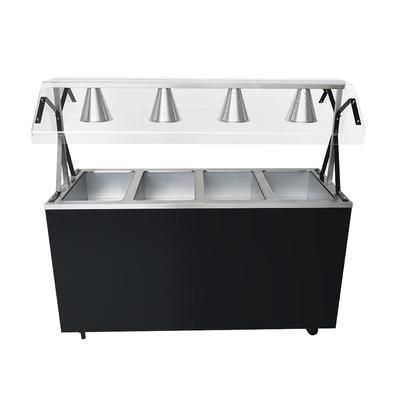 Vollrath 38711604 60" Hot Food Table w/ 4 Wells & Enclosed Base, 120/208 240v/1ph, Black