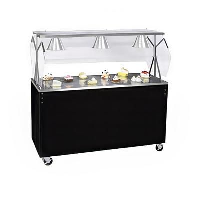 Vollrath 3893260 60" Mobile Food Bar w/ Cabinet & Stainless Top - Walnut Woodgrain, 120v, 60" Width, Brown