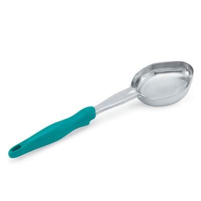 Vollrath 6412655 6 oz Oval Solid Spoodle - Teal Nylon Handle, Heavy-Duty, Stainless Steel, 6 Ounce, Blue