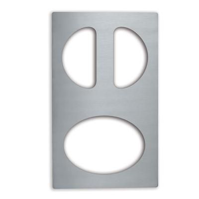 Vollrath 8240414 Miramar Template - 1 Oval & (2) 1/2 Oval Pan, 12x20", Stainless, Silver