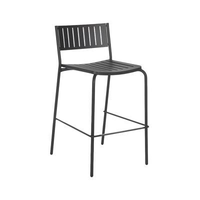 emu 148 40 1/2" Bridge Barstool w/ Slat Back & Seat - Steel, Black, Armless