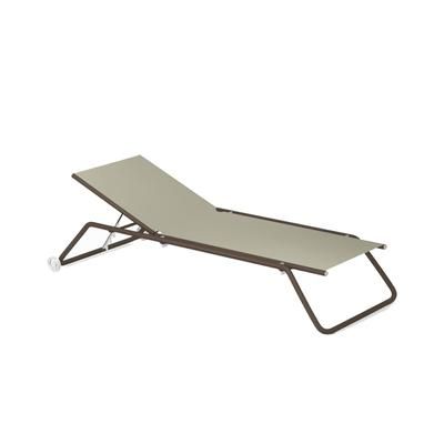 emu E207PK1QS (61-300/76) Snooze Indoor/Outdoor Stackable Chaise - Blue Fabric w/ Blue Steel Frame, 36" x 84.5" x 40", Blue and Sky Blue