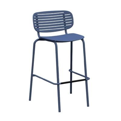 emu E649 (73) 40" Mom Barstool w/ Ladder Back & Seat - Steel, Cement, E-Coated Powder Finish, Gray
