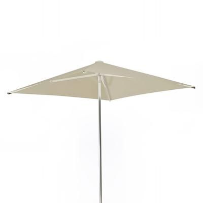 emu E980 (5808) 6 1/2 ft Square Top Shade Umbrella - Black Fabric, Aluminum Pole, Black and Aluminum, Self-Locking