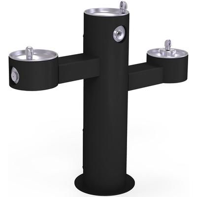 Elkay LK4430FRKBLK Tri Level Pedestal Drinking Fountain - Non Refrigerated, 14"W x 48"D x 40-5/16"H, Black