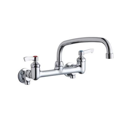 Elkay LK940AT10L2S Splash Mount Faucet w/ 10" Arched Swing Spout & 2" Lever Handles - 8" Centers, Chrome