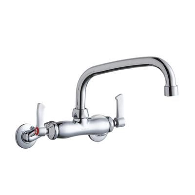 Elkay LK945AT08L2T Splash Mount Faucet w/ 8" Arched Swing Spout & 2" Lever Handles - 8" Centers, Chrome