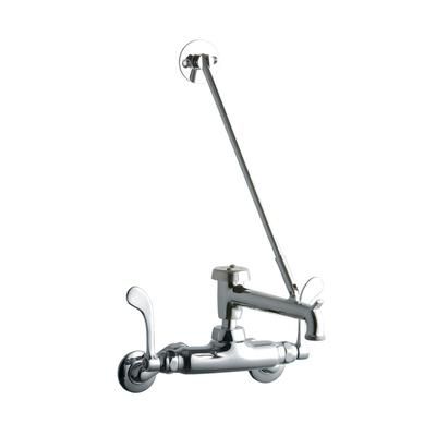 Elkay LK945BP07T4T Splash Mount Faucet w/ 7" Bucket Hook Spout & 4" Blade Handles - 3 1/2" to 8" Adjustable Centers