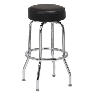 Royal Industries ROY 7711 B Backless Commercial Bar Stool w/ Black Vinyl Seat, Chrome