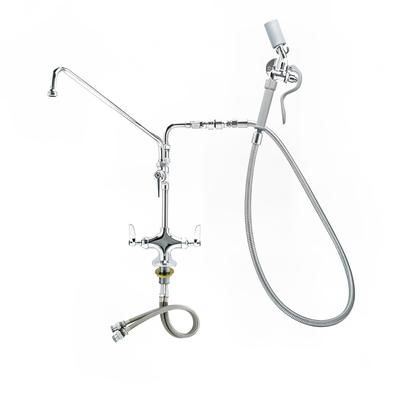 Vulcan DBPTYTS WSHDWN Double Pantry Deck Mount Faucet - 16" Swing Spout, Wash Down Hose