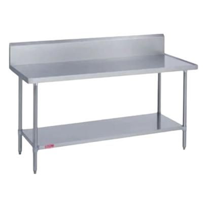 Duke 314S-3030-10R 30" 14 ga Work Table w/ Undershelf & 300 Series Stainless Steel Top, 9 1/2" Backsplash
