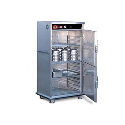 FWE BT-96120 120 Plate Heated Meal Delivery Cart, 120v, 4 Shelves, Electronic Controls, Silver