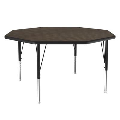 Correll A48-OCT-01-09-09 48" Octagonal Table w/ 1 1/4" High Pressure Top, Walnut, Brown