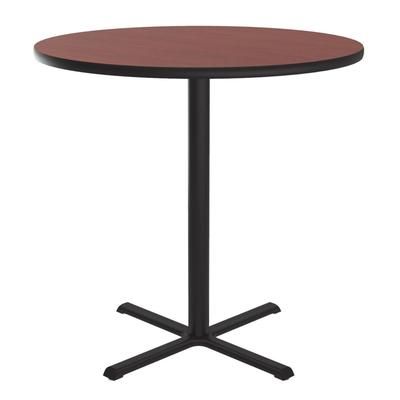 Correll BXT30R-21-09-09 30" Round Dining Height Table - Laminate, Cherry, Black
