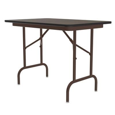 Correll CF2436MK-01 36" Rectangular Folding Table w/ Walnut Melamine Top, 26 1/2"H, 36" x 24", White