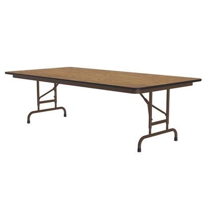 Correll CFA3060M-06 60" Rectangular Folding Table w/ Medium Oak Melamine Top, 29"H, Brown