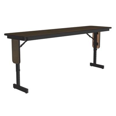 Correll SPA1860PX-01 60" Rectangular Folding Seminar Table w/ Walnut Top, 32"H, Black